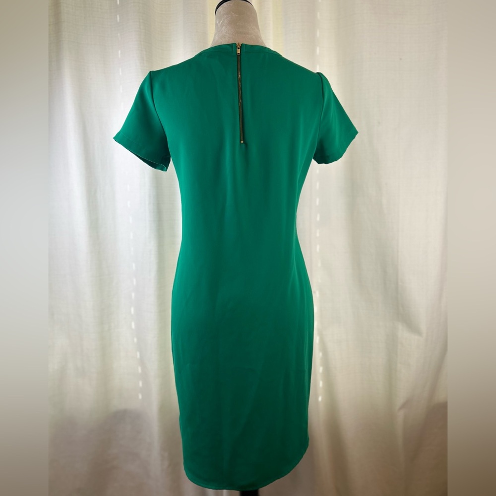 Adrienne Vittadini Emerald Short Sleeve Midi Back Zip Up Dress ☘️ - Picture 5 of 9